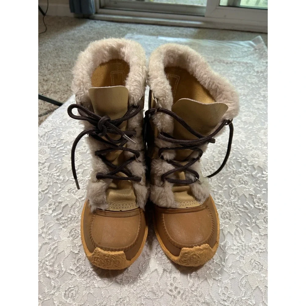 Vintage 70s Sorel Kaufman Leather Winter Snow Boots Women 5 Apres Cabin Gorpcore